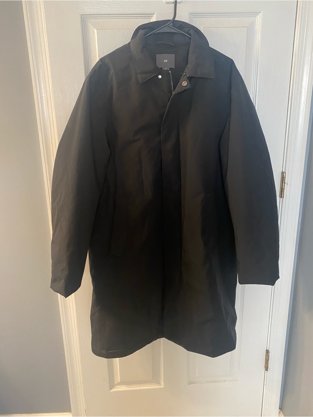 H&M Black puffer Trench Coat for Men